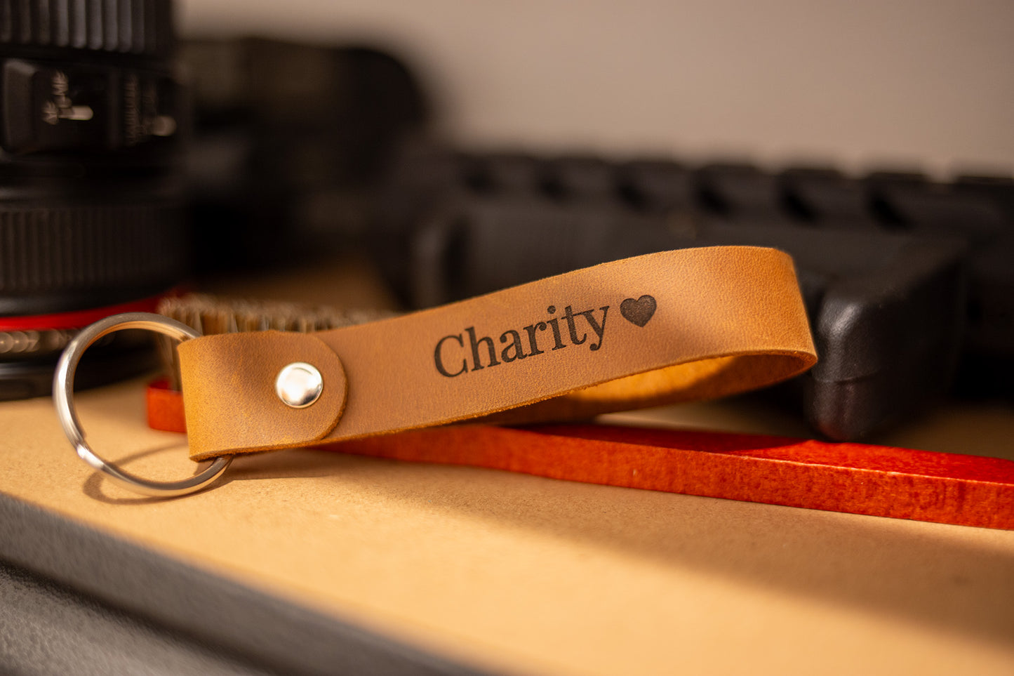 Leather Keychain – Custom Text